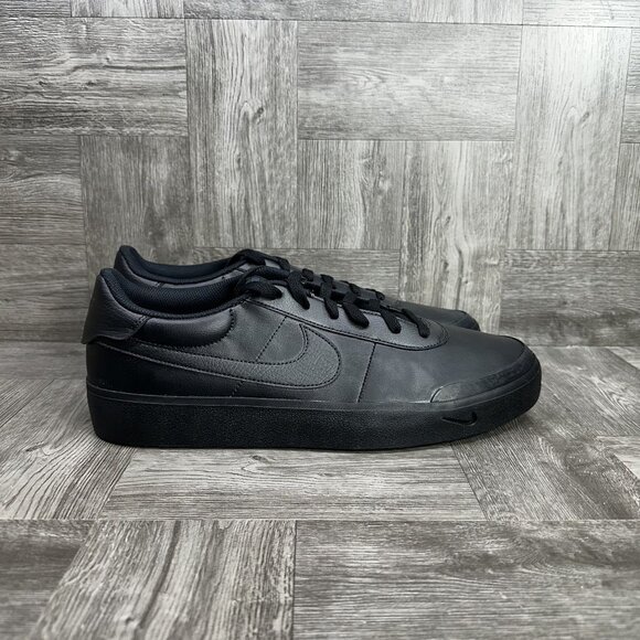 Nike Court Shot Men's size 13 Triple Black Leather Causal Shoe FQ8146-001 - Picture 1 of 8